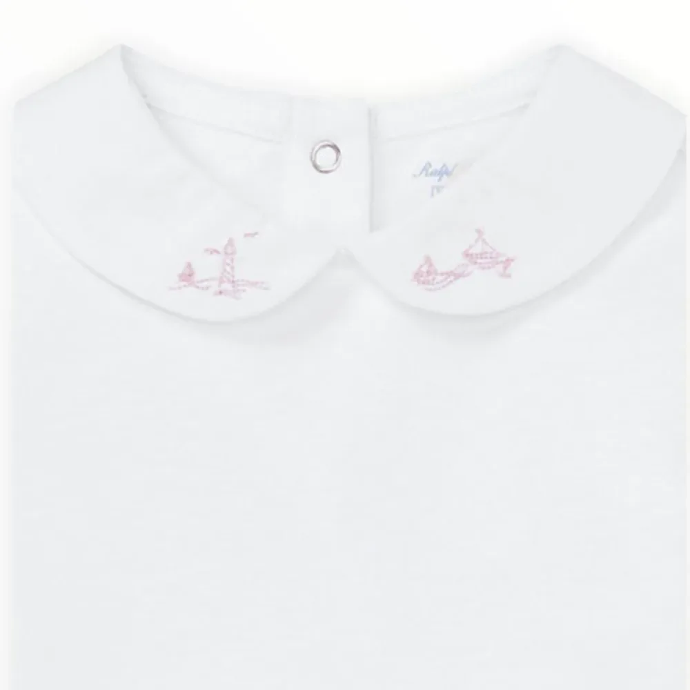 RALPH LAUREN | White | Baby Girl Collar Bodysuit